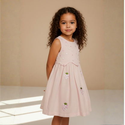 Fruity Bloom Sequin Linen Dress