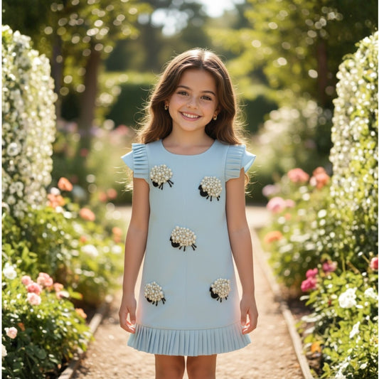 Pearl Sheep Pleated Dress
