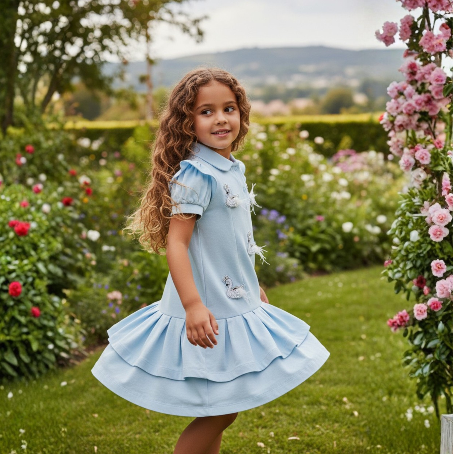 Pearl Swan Polo Dress