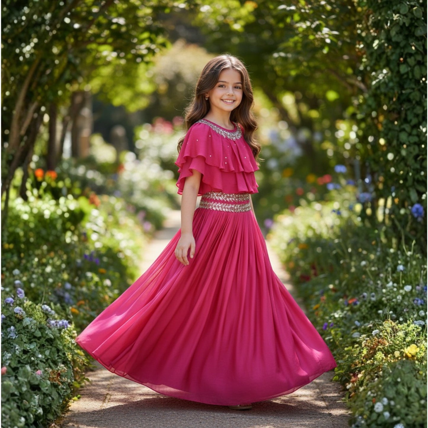 Rosette Bloom Lehenga