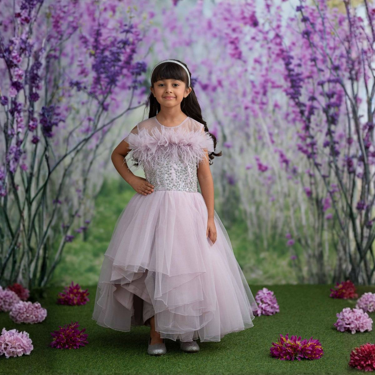Amethysre Feather Gown