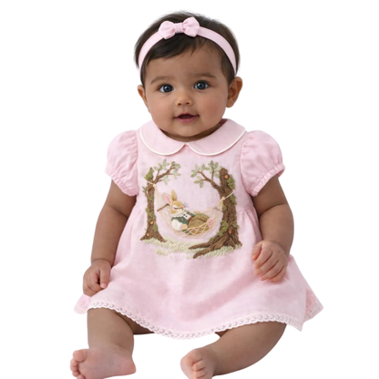 Blush Bunny Linen Dress
