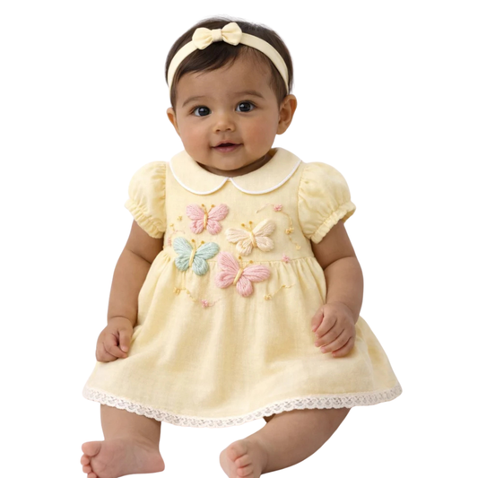 Butterfly Garden Linen Dress