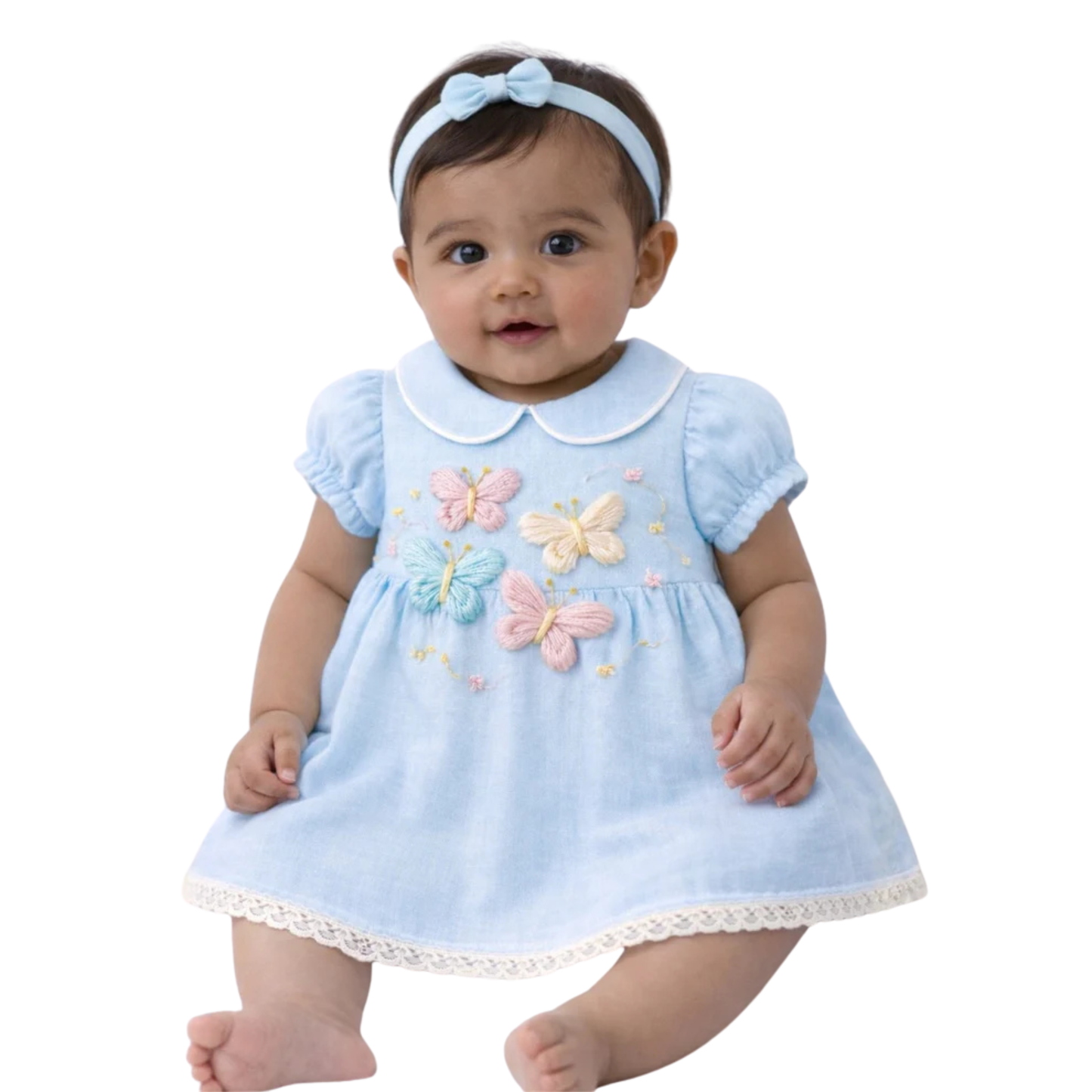 Ice Blue Butterfly Baby Dress
