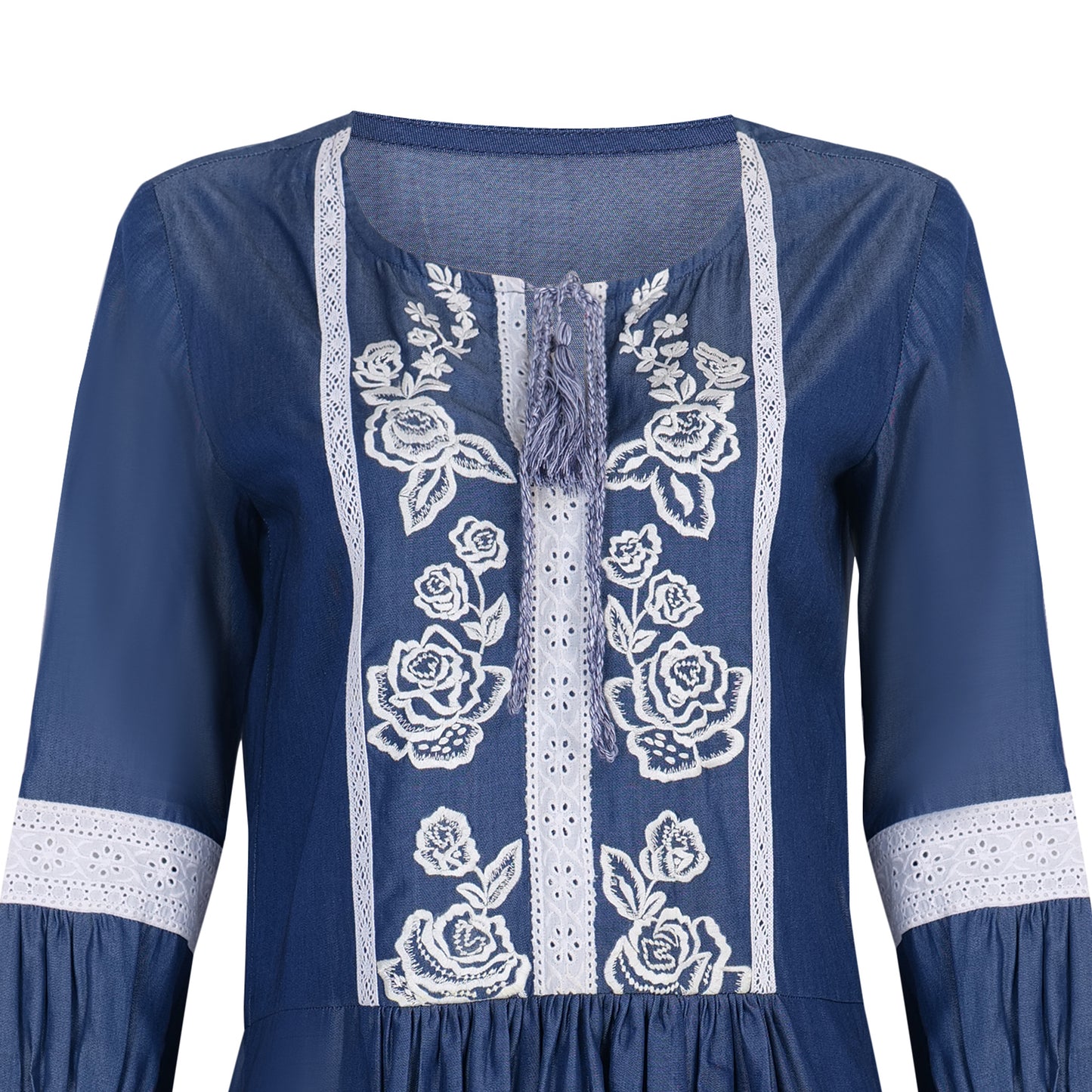 Denim Floral Dresses