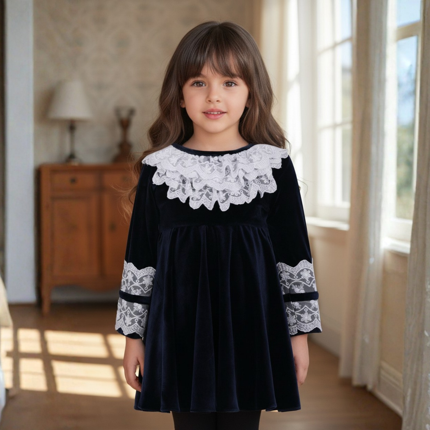 Polly Lace Velvet Dress