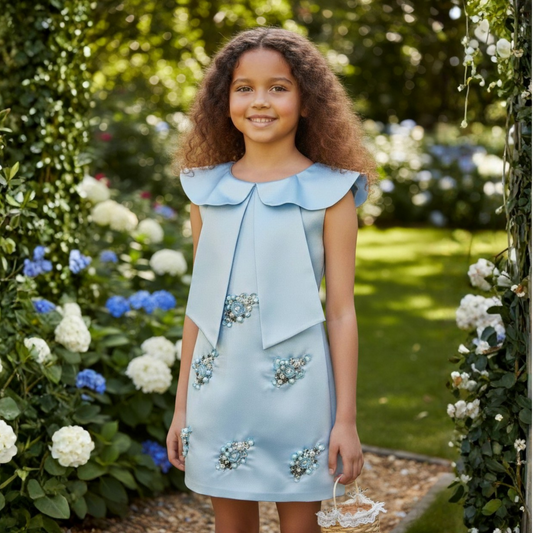 Powder Blue Jewel Shift Dress