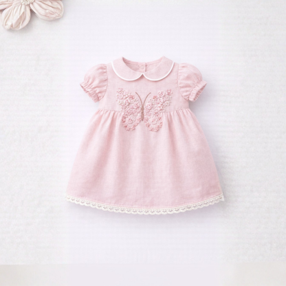 Butterfly Blossom Linen Dress