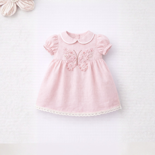 Butterfly Blossom Linen Dress