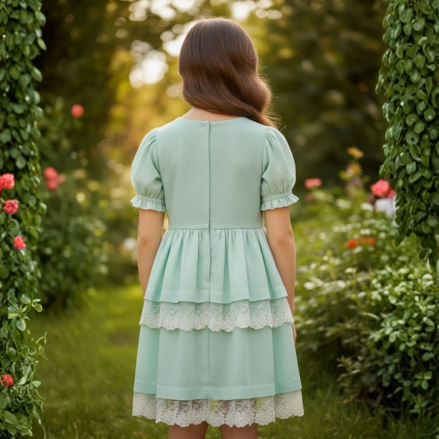 Mint Petal Symphony Cotton dress