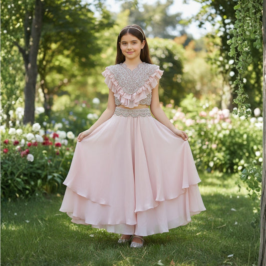 Blush Ruffle Lehanga