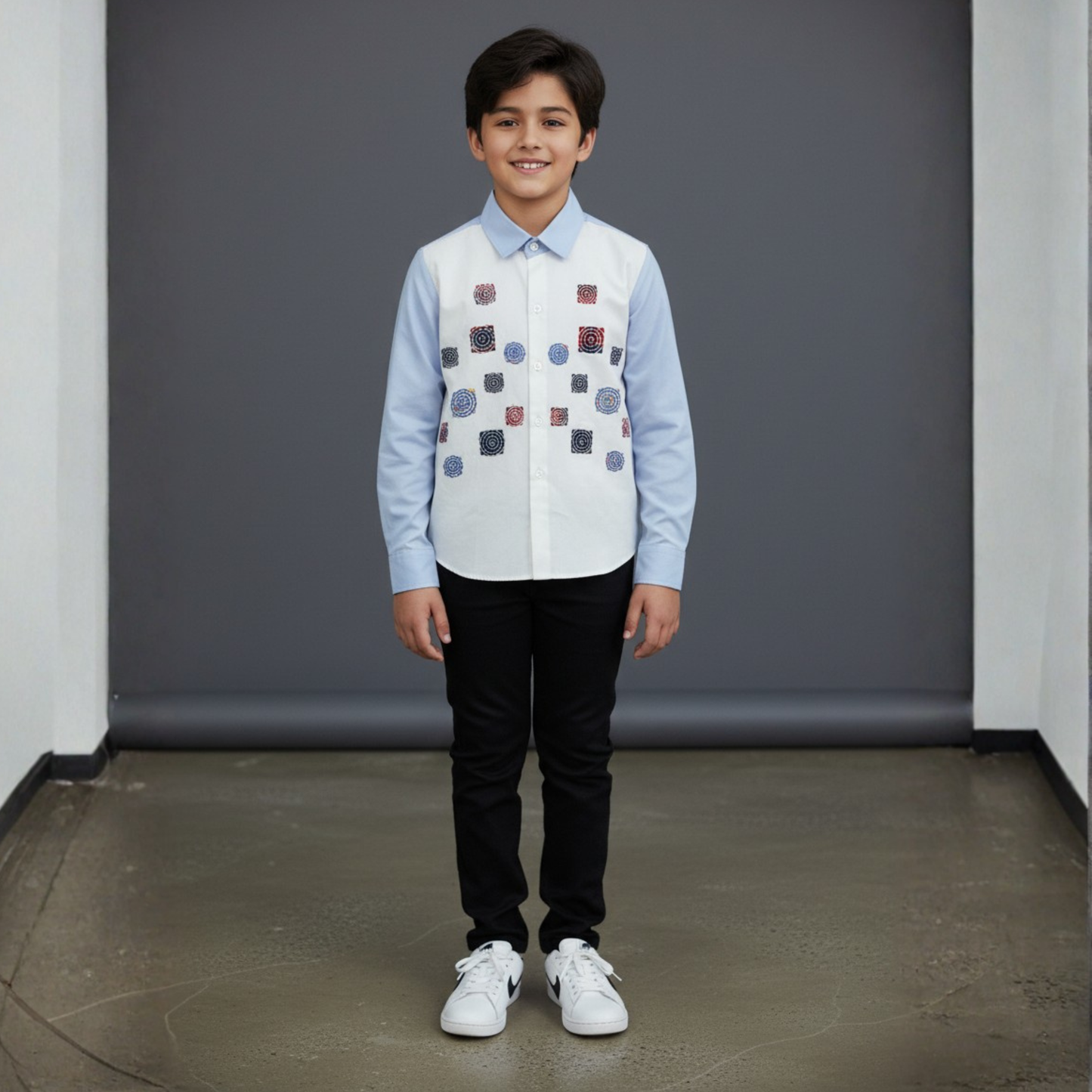 Mosaic stitch shirt
