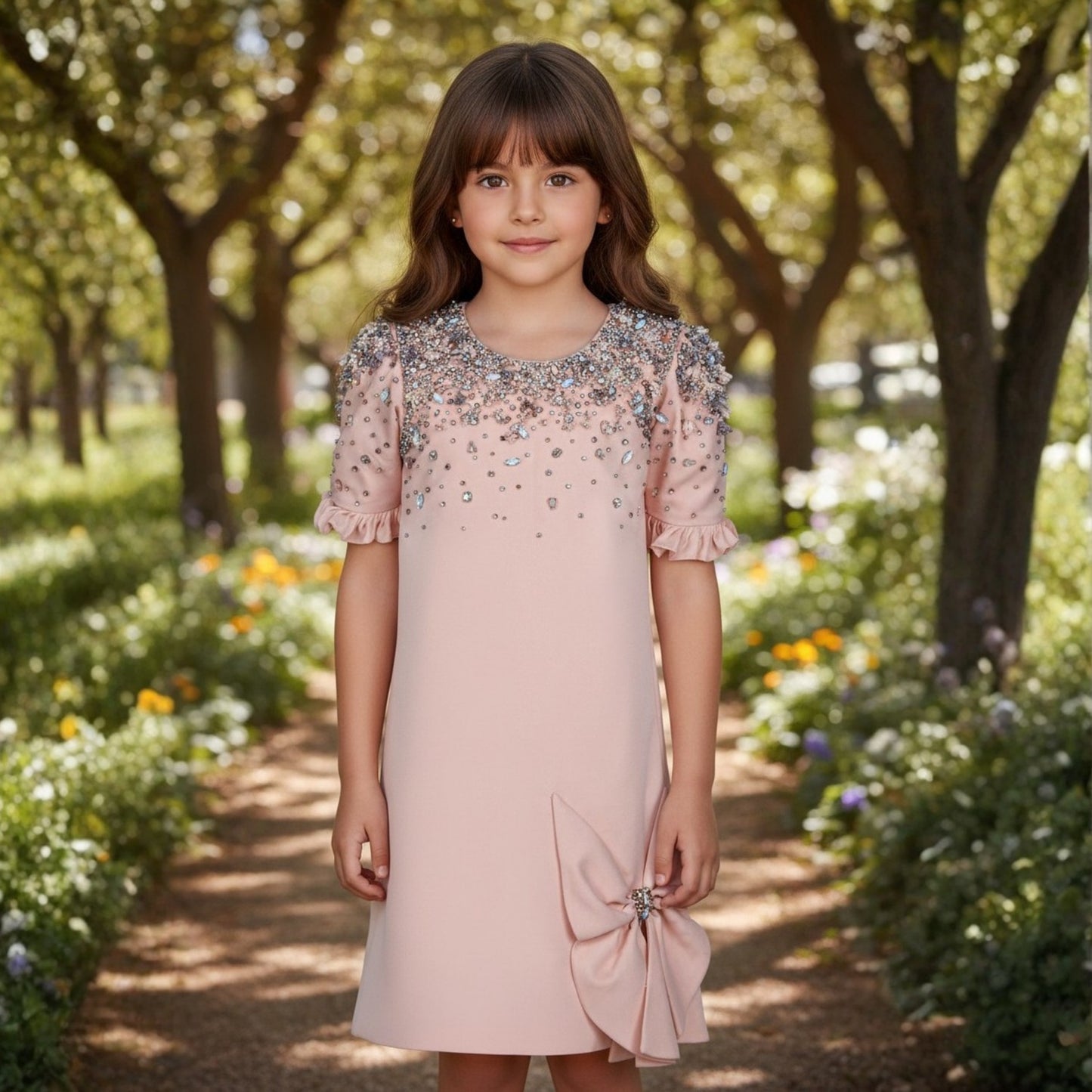 Radiant Crystal bow dress