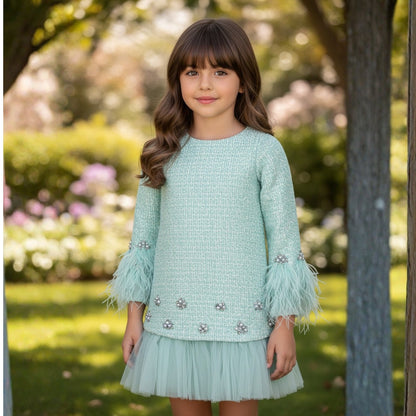 Velour Charm Tweed Dress