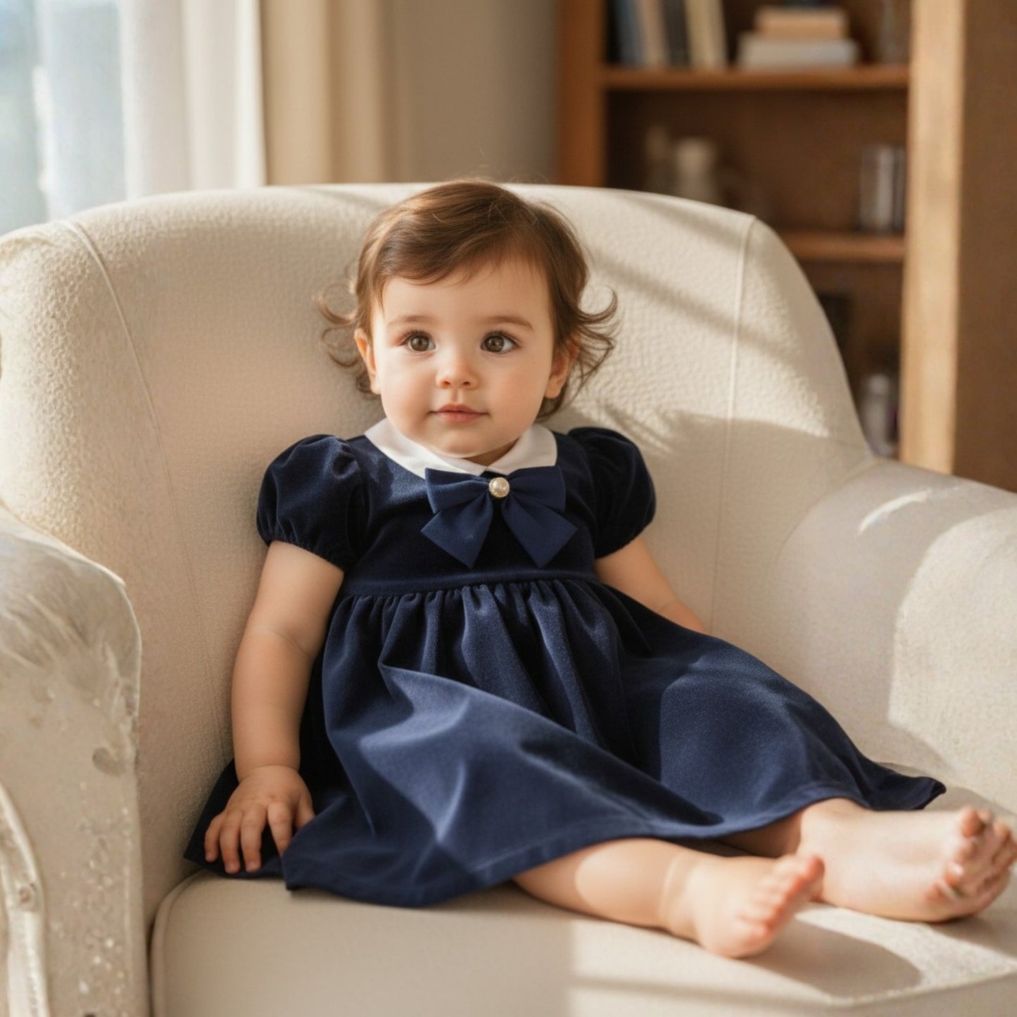 Midnight Bow Velvet dress