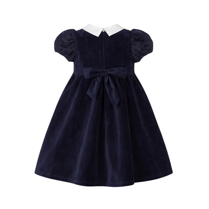 Midnight Bow Velvet dress
