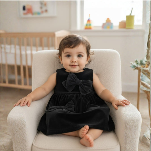 The Midnight Bow Velvet Dress