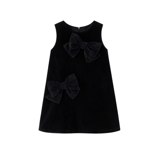 The Midnight Bow Velvet Dress