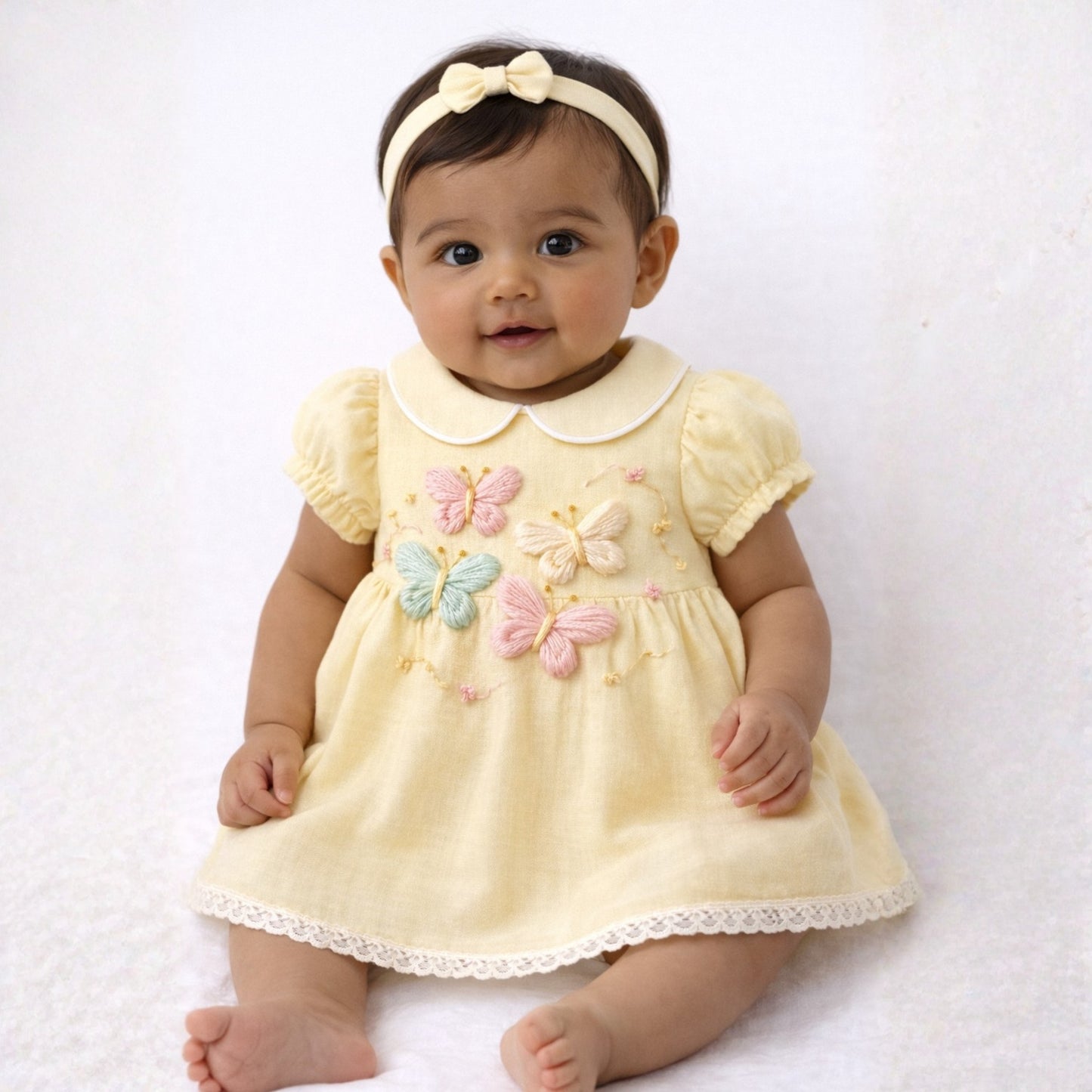 Butterfly Garden Linen Dress