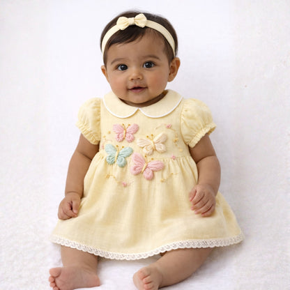 Butterfly Garden Linen Dress