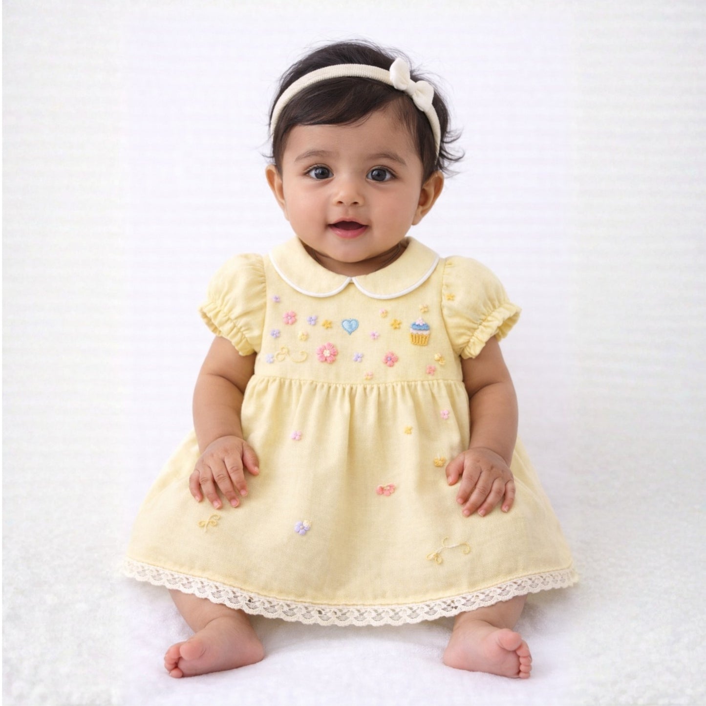 Buttercup Embroidered Baby Dress