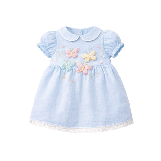 Ice Blue Butterfly Baby Dress