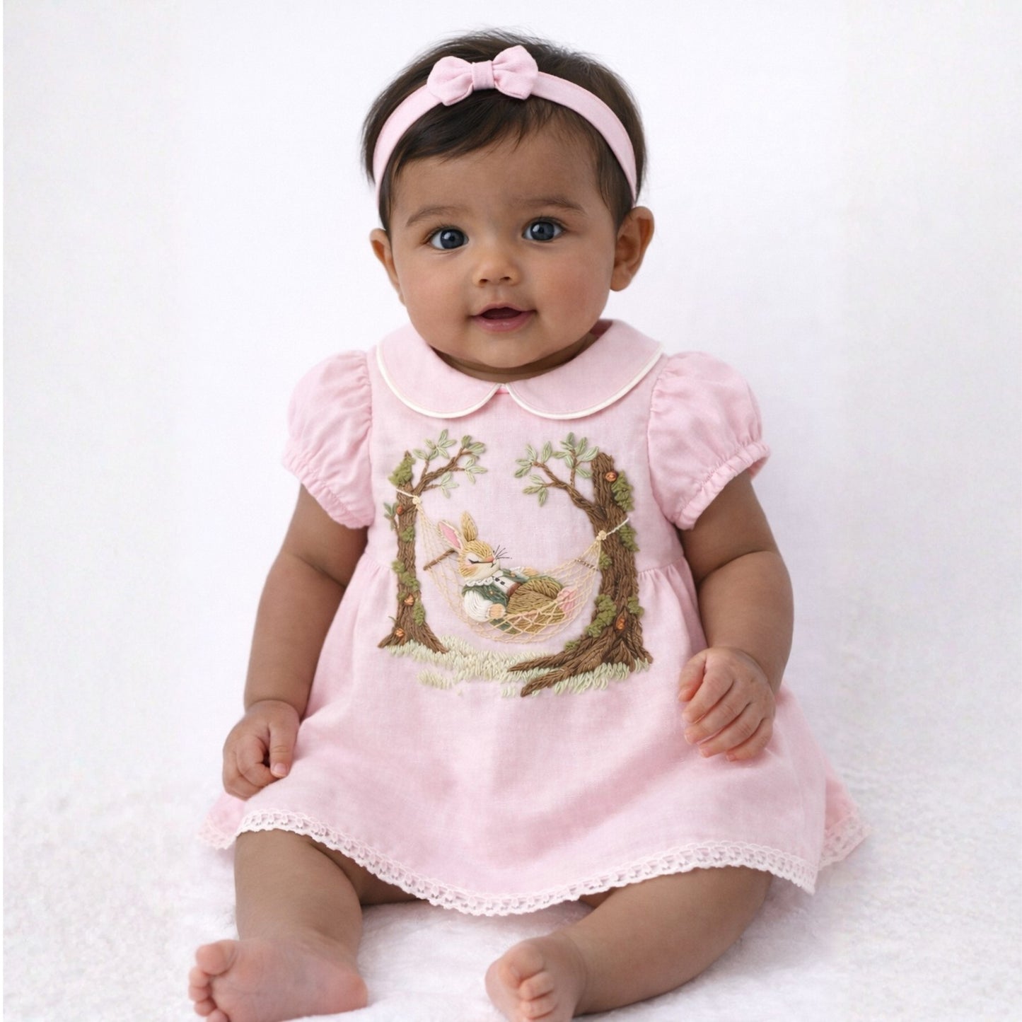 Blush Bunny Linen Dress
