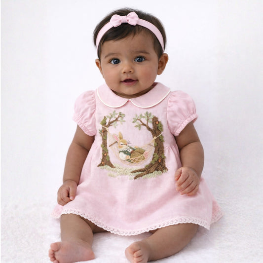 Blush Bunny Linen Dress