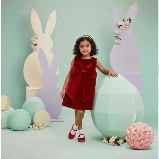 Scarlet Bow Velvet Dress