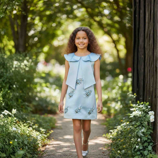 Powder Blue Jewel Shift Dress