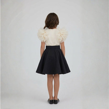 Monochrome Ruffle Elegance Dress