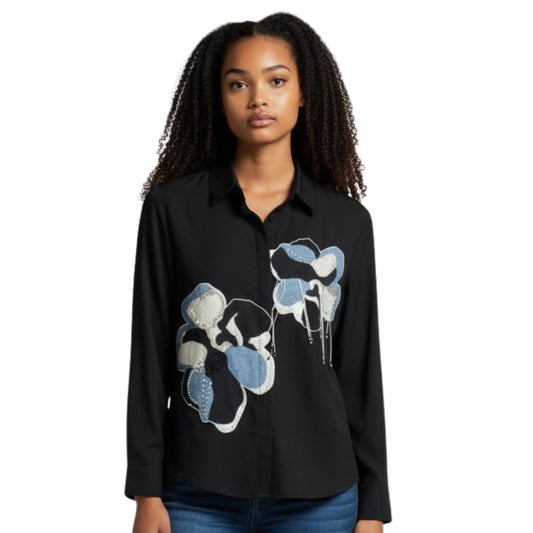 Black Petal Charm Shirt