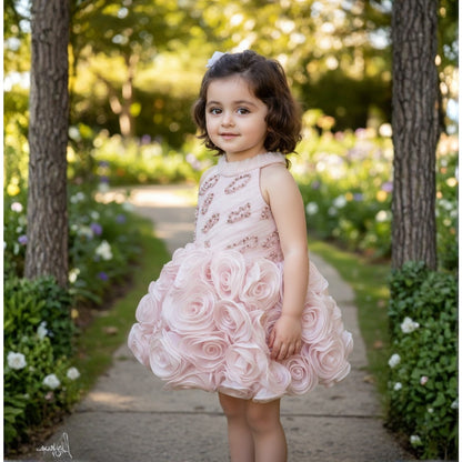 Baby Pink Rosette Dress